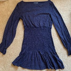 Rouched waist polka dot dress